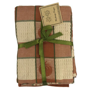 NWT Woodbridge Designs Pumpkin Kitchen Towels Set of Five Cotton Orange Fall